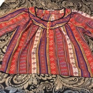 Aztec print top size small